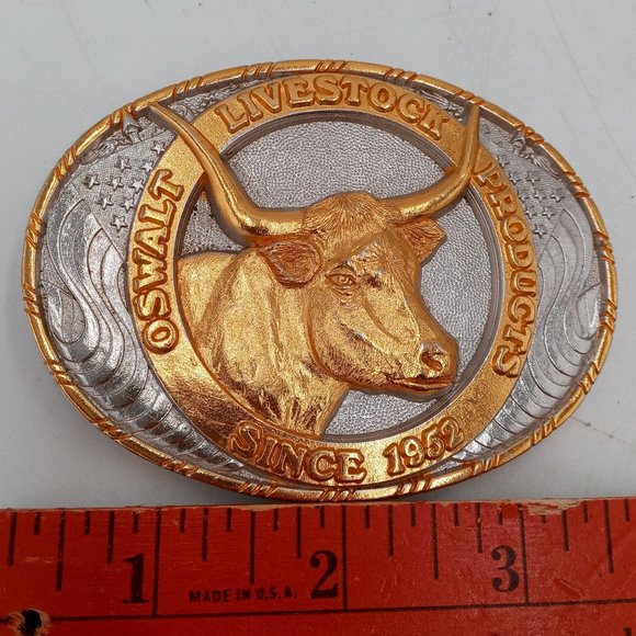 Unknown Accessories Oswalt Livestock Products Belt Buckle Longhorn